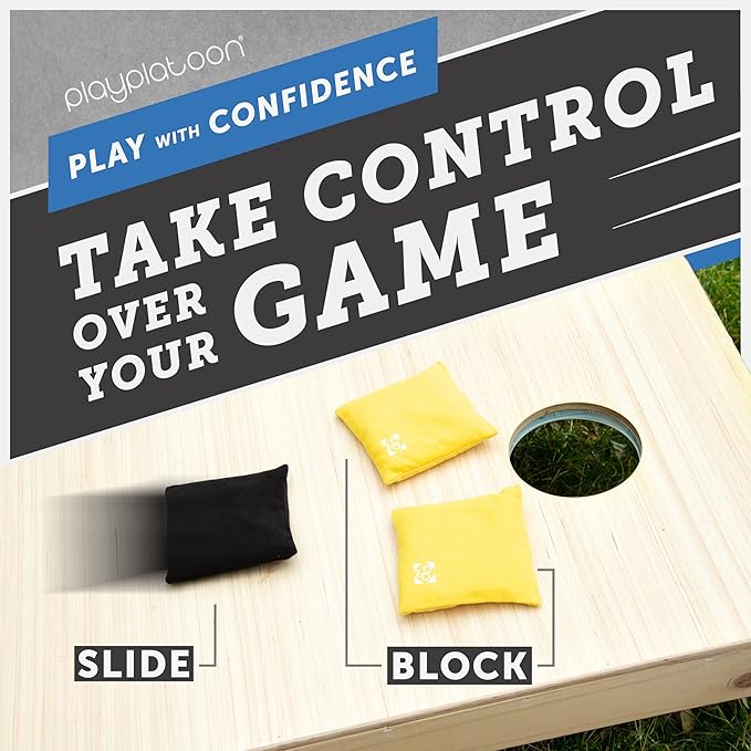 Professional Cornhole Bags - Set of 8 Regulation All Weather Double Sided - Sticky Side/Slick Side