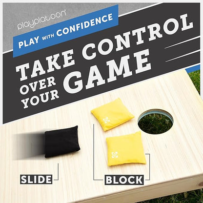 Professional Cornhole Bags - Set of 8 Regulation All Weather Double Sided - Sticky Side/Slick Side