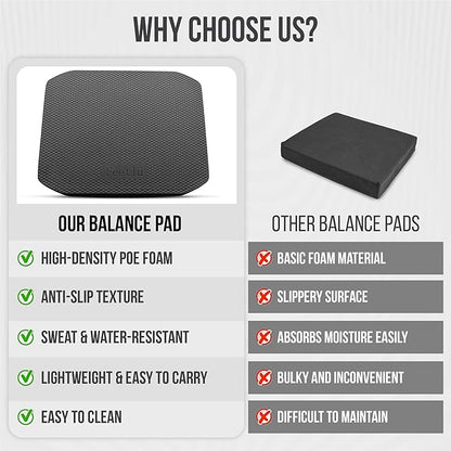 Balance Pad ??Premium POE Foam, Non-Slip Stability Pad for Physical Therapy, Yoga, Core Training &