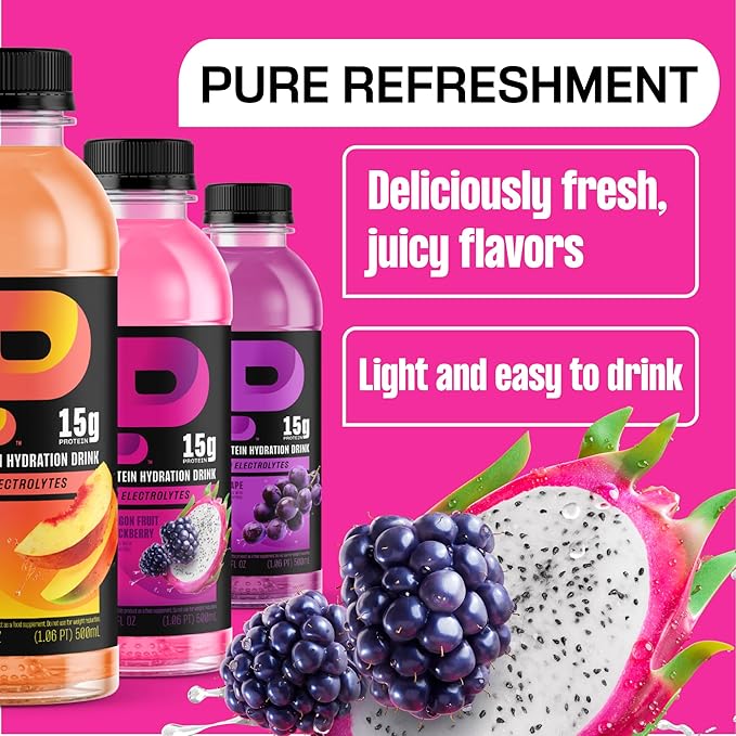 Protein2o Hydration Drink - 2-in-1 Liquid Clear Whey Protein Isolate and Electrolyte Drink - 15g