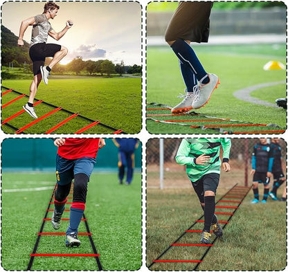 Professional Agility Ladder Speed Training Equipment Set-20ft Agility Ladder,12 Soccer Cones, 4