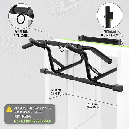 DMoose Fitness Pull Up Bar for Doorway - Upto 250 Lbs Capacity, No Screwing or Slipping, Hanging