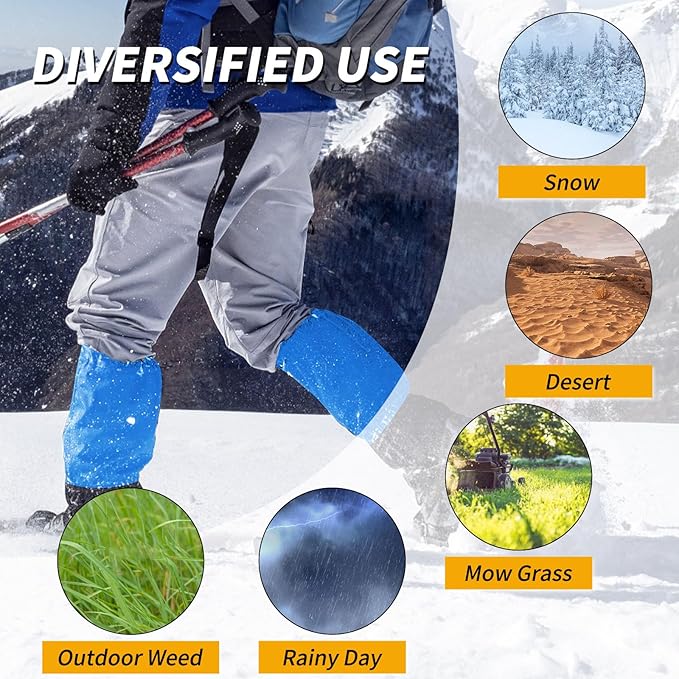 Leg Gaiters 100% Waterproof Adjustable Shoe Snow Boot Guard Gators for Hiking Shoe Cover Hunting