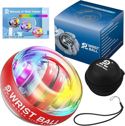 Wrist Trainer Ball Auto-Start Gyroscopic Forearm Exerciser Gyro Ball for Strengthen Arms, Fingers