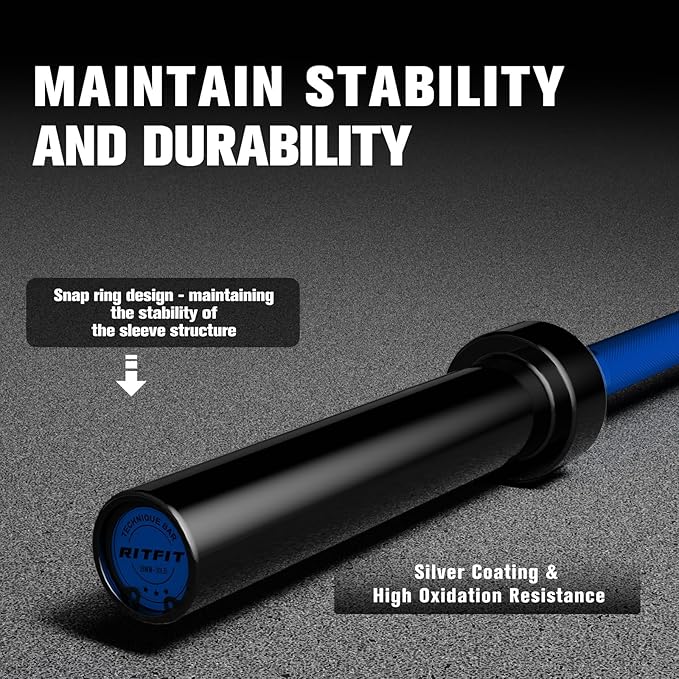 RITFIT Olympic Barbell 4ft/4.8ft/6ft - 2 Inch Weight Bar for Strength Training, Weightlifting