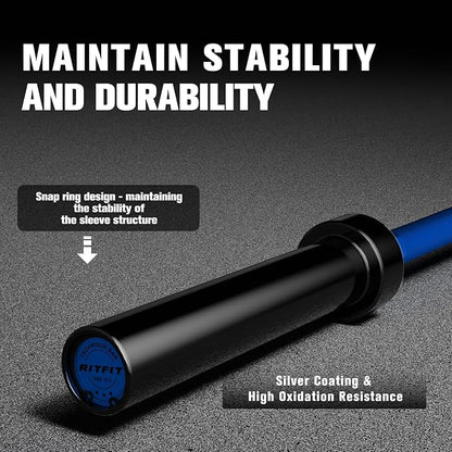 RITFIT Olympic Barbell 4ft/4.8ft/6ft - 2 Inch Weight Bar for Strength Training, Weightlifting