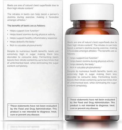 Aged Beet Root Capsules - Beet Pills for Stamina - Organic Beet Root Powder - Nitric Oxide