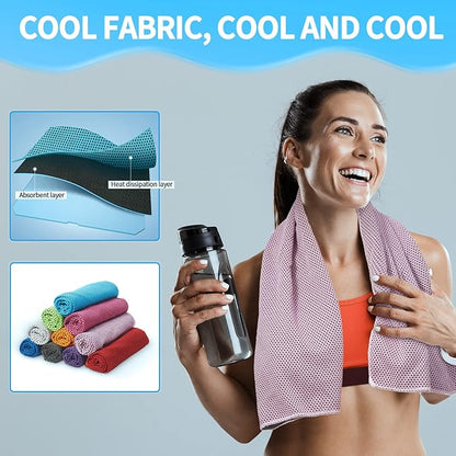 Honoson Cooling Towel Bulk - Neck & Face Cool Chilly Towels Microfiber Breathable Sport Sweat Rag