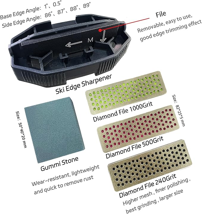 Snowboard Ski Edge Bevel Tuning ski Wax kit，Snowboard Tool，ski Edge Sharpener Tuner Side Ski Angle