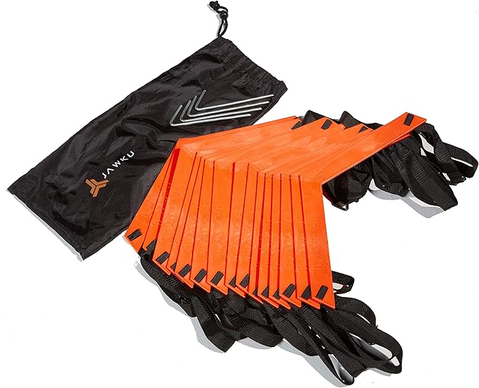 JAWKU Speed and Agility Ladder, Extra Long 21-Foot with 15-Rungs to Improve Balance, Acceleration