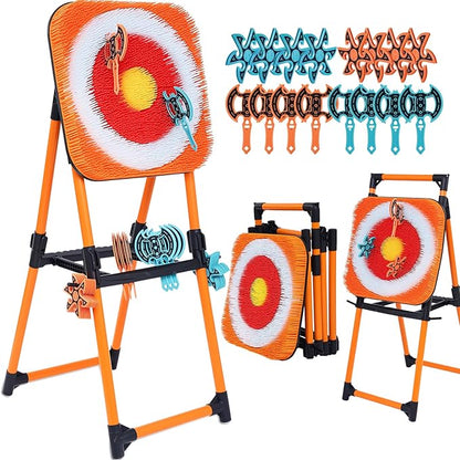 ZoLLa Axe Throwing Game for Backyard - 8 Throwing Axe & 8 Throwing Stars,24" Target,Foldable