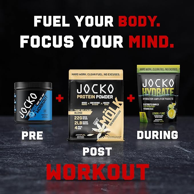 Jocko Fuel Ultimate Pre Workout Powder - Pre-Workout Energy Powder Drink for Men & Women - High
