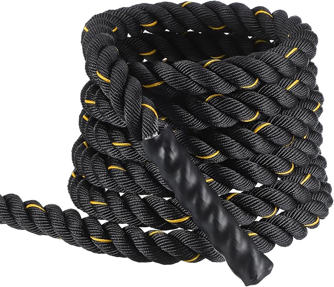 MECCANIXITY Battle Rope 20ft x 1.5 Inch Polyester Workout Rope Heavy Fitness Exercise Rope for