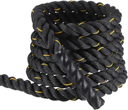 MECCANIXITY Battle Rope 20ft x 1.5 Inch Polyester Workout Rope Heavy Fitness Exercise Rope for