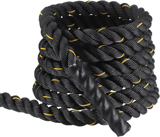 MECCANIXITY Battle Rope 20ft x 1.5 Inch Polyester Workout Rope Heavy Fitness Exercise Rope for