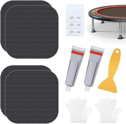 Trampoline Patch Repair Kit 4.1'' x 4.1'' Square Patches | Repair Trampoline Mat Tear or Hole in a