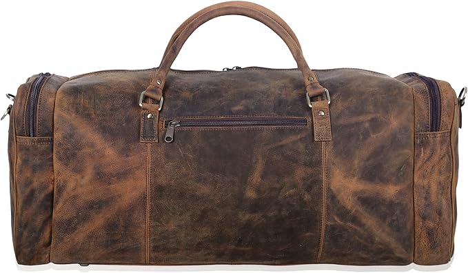 KomalC 28 inch Duffel Bag Travel Sports Overnight Weekend Leather Duffle Bag for Gym Sports Cabin