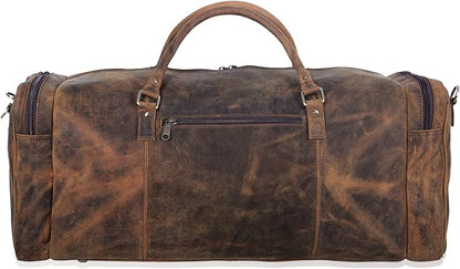 KomalC 28 inch Duffel Bag Travel Sports Overnight Weekend Leather Duffle Bag for Gym Sports Cabin