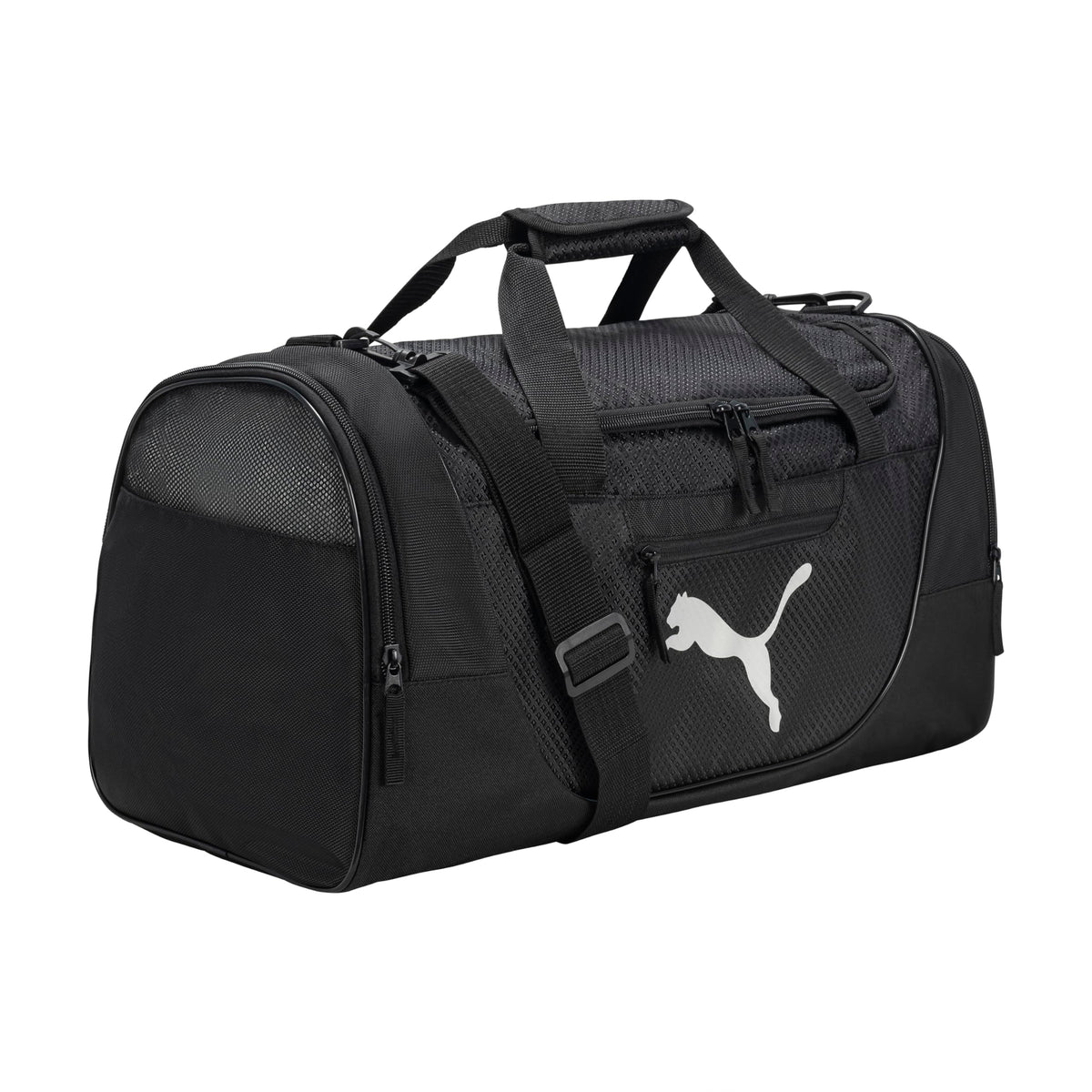 PUMA Contender Duffel Bag with Removable Strap & Shoe Pocket, Black, One Size