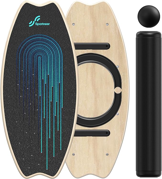 Sportneer Balance Board - 7 Modes Wobble Board with Adjustable Stoppers - Exercise Balancing