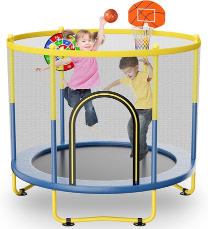 6FT Indoor Trampoline for Kids Ages 1-8, 72" Mini Toddler Indoor & Outdoor Trampoline with Safety