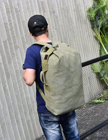 Large Capacity Travel Climbing Bag Tactical Military Duffel Bag Top Load Double Strap Canvas