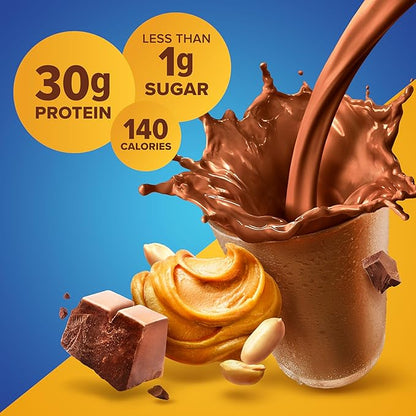 Pure Protein Chocolate Peanut Butter,Ready to Drink and Keto-Friendly, Vitamins A, C, D, and E Plus