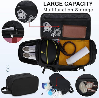 Gym Duffle Bag for Women Men 40L Waterproof Sports Travel Duffel Bags with Shoe Compartment,Wet