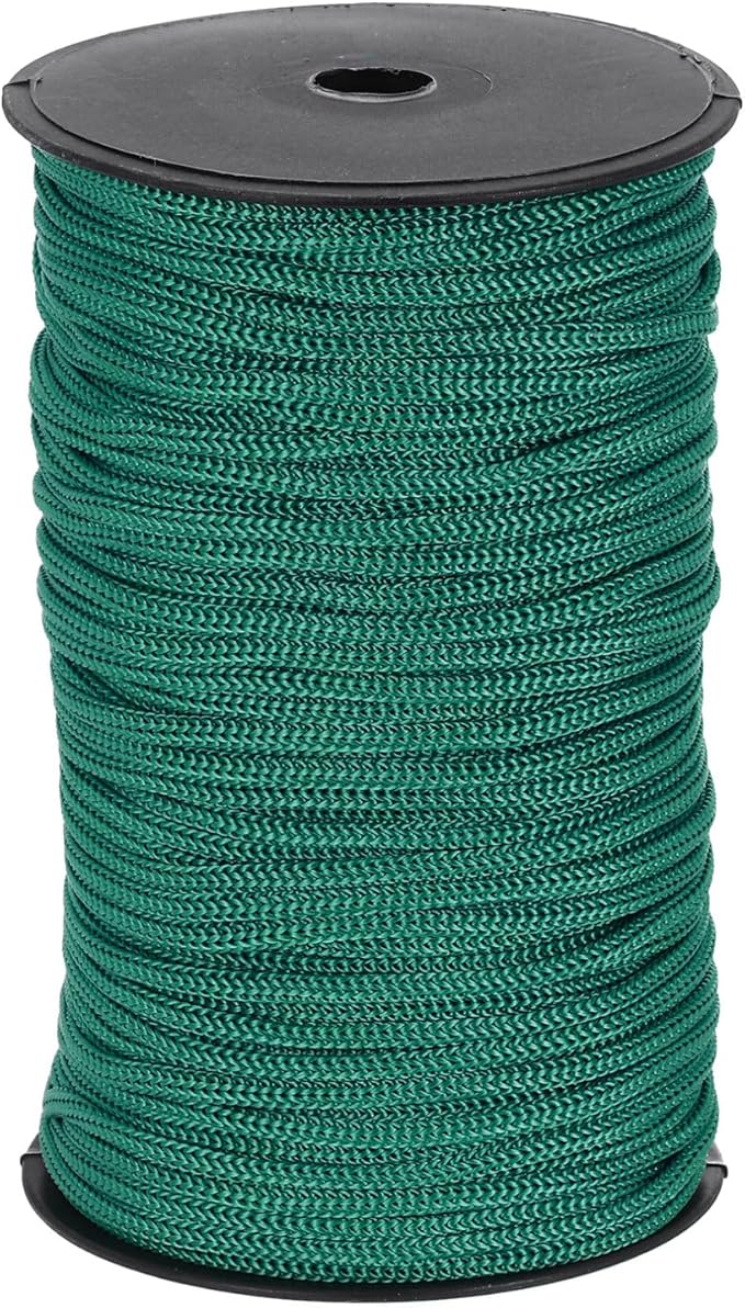 MECCANIXITY 3/16 Inch Polypropylene Rope Braided Ropes, 328ft Nylon Rope Hollow Utility Cord for