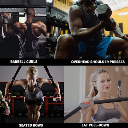 Hikeen Thick Bar Dumbbell Grips,Non Slip Hard Rubber Barbell Grips,Grips for Weight Lifting, Muscle