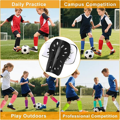 2 Pairs Shin Guards Soccer for Kids,Shin Pads Extra Lightweight Breathable Slide in Shin Guard for