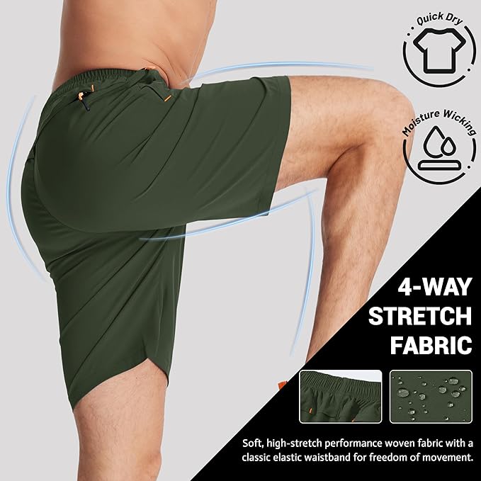 TACVASEN Men's Running Athletic Shorts 9" Quick Dry Workout Gym Shorts Lightweight Summer Shorts 3