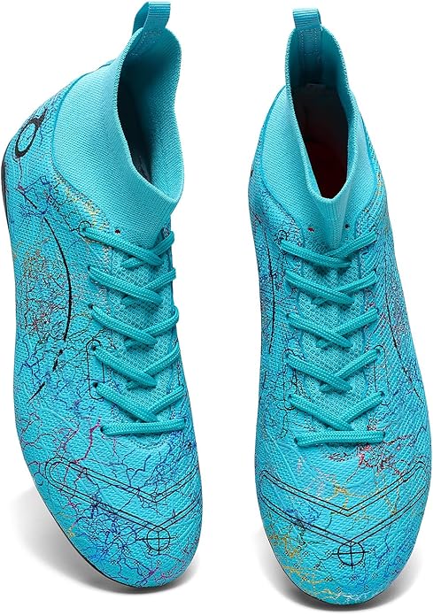 Men's Soccer Shoes High-Top Soccer Cleats Outdoor Breathable Athletic Professional Spikes Youth