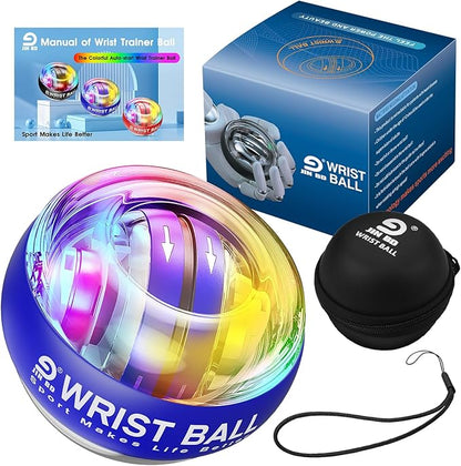 Wrist Trainer Ball Auto-Start Gyroscopic Forearm Exerciser Gyro Ball for Strengthen Arms, Fingers