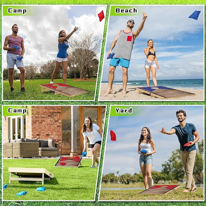 Portable Cornhole Board Set with Bean Bags 2 ft x 1 ft or 3 ft x2 ft or 10.16 * 5.04 Inch Foldable