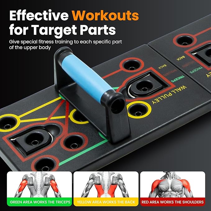 Push-up board, home gym, portable fitness equipment, Pilates bar, and 20 fitness accessories