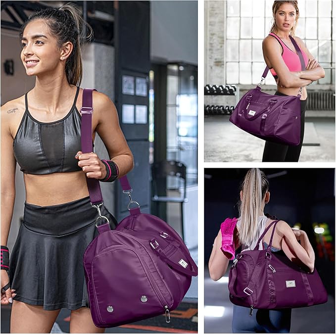 FIORETTO Womens Gym Tote Duffle Bag with Toiletry Bag, Sports Duffel Overnight Hospital Workout