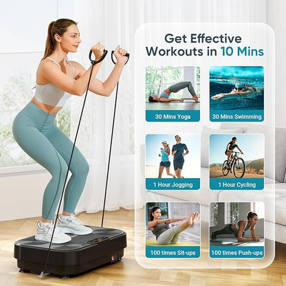 Dripex Vibration Plate Exercise Machine, Power Vibrating Plate for Lymphatic Drainage Weight Loss