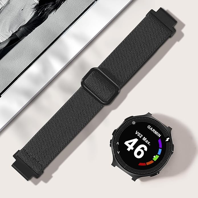 Elastic Nylon Watchband Compatible with Garmin Forerunner 235/220/230/620/630/735XT,Soft Adjustable