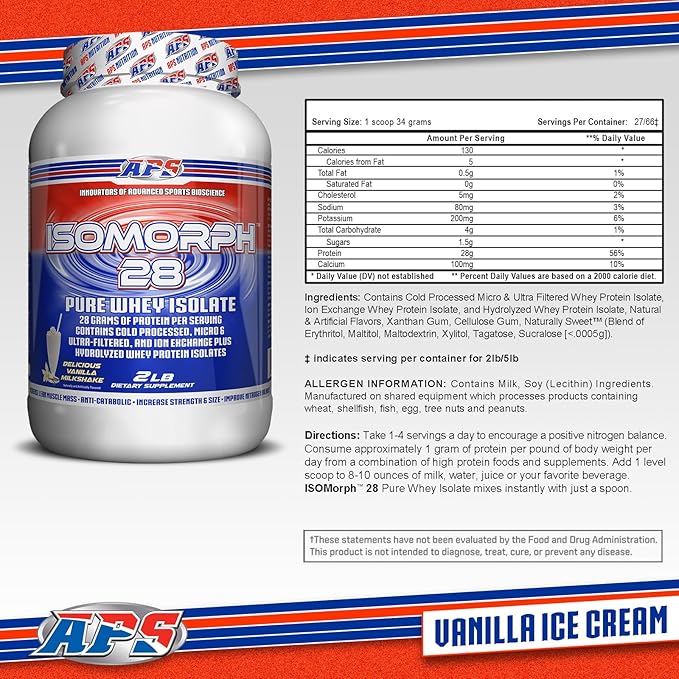 APS Nutrition Isomorph Protein Powder Supplement | Whey Protein Isolate | Ultra- Filtered | 28g
