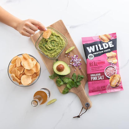 WILDE Himalayan Pink Salt Protein Chips, Thin and Crispy, High Protein, Keto Friendly, Made with