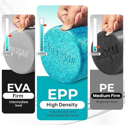 Yes4All High-Density EPP Round Back Roller Foam, Exercise Foam Roller for Yoga, Pilates &