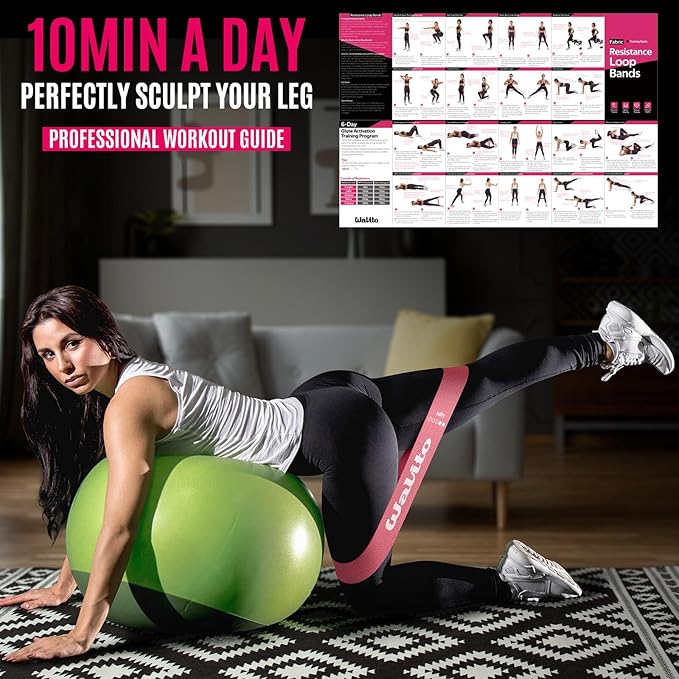 Fabric Resistance Bands for Working Out - Booty Bands for Legs -Glutes Training for Women and Men