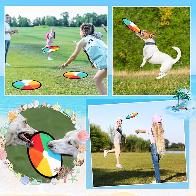 24 Pieces Foldable Flying Disc Fans Set Beach Flying Disc for Party Creative Gift Colorful Pocket