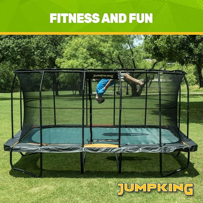 JumpKing Rectangle Trampoline Outdoor with Enclosure, Ladder, and Net, Large Recreational