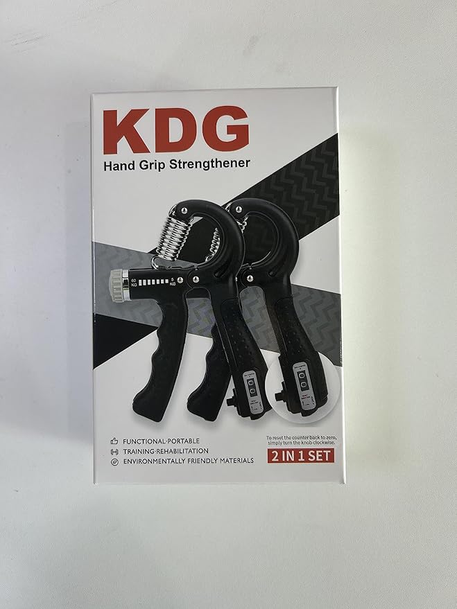 KDG Hand Grip Strengthener 2 Pack Adjustable Resistance 10-130 lbs Forearm Exerciser，Grip Strength