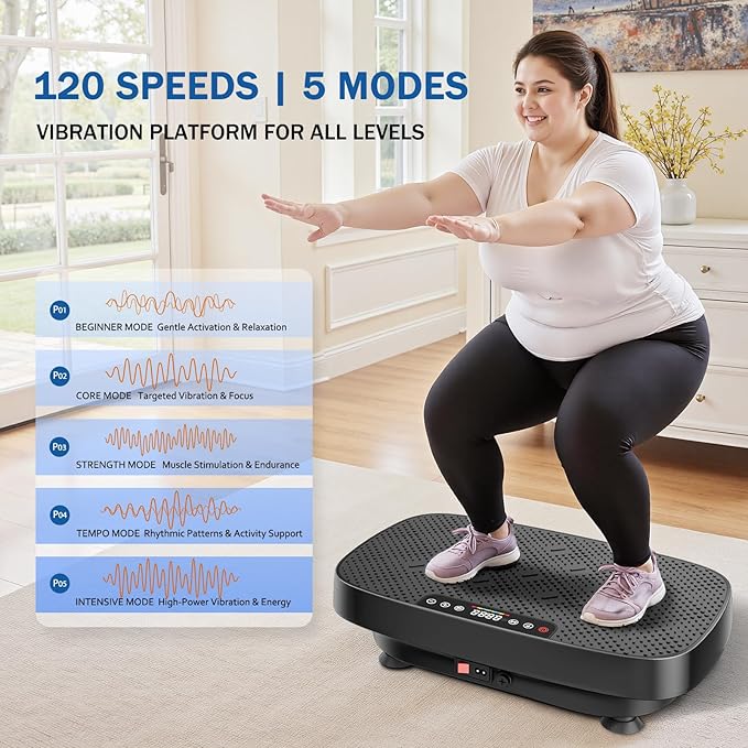 Vibration Plate Exercise Machine, Vibration Plate for Lymphatic Drainage & Body Toning, Whole Body
