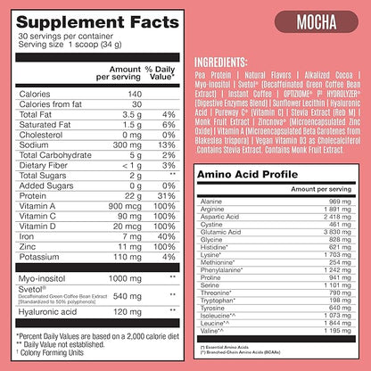Fitmingo Vegan Protein Powder with Inositol, Collagen Boosters, Hyaluronic Acid and Vitamins | Low