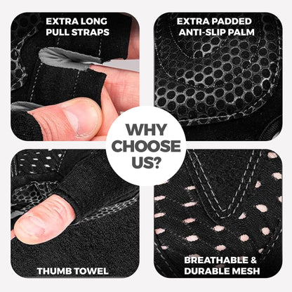 MhIL Workout Gloves for Men – Comfortable Gym Gloves for Men with Enhanced Grip for Safety and Hand