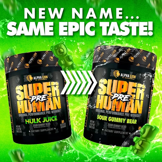 ALPHA LION Superhuman Pre Workout Powder, Beta Alanine, L-Taurine & Tri-Source Caffeine for